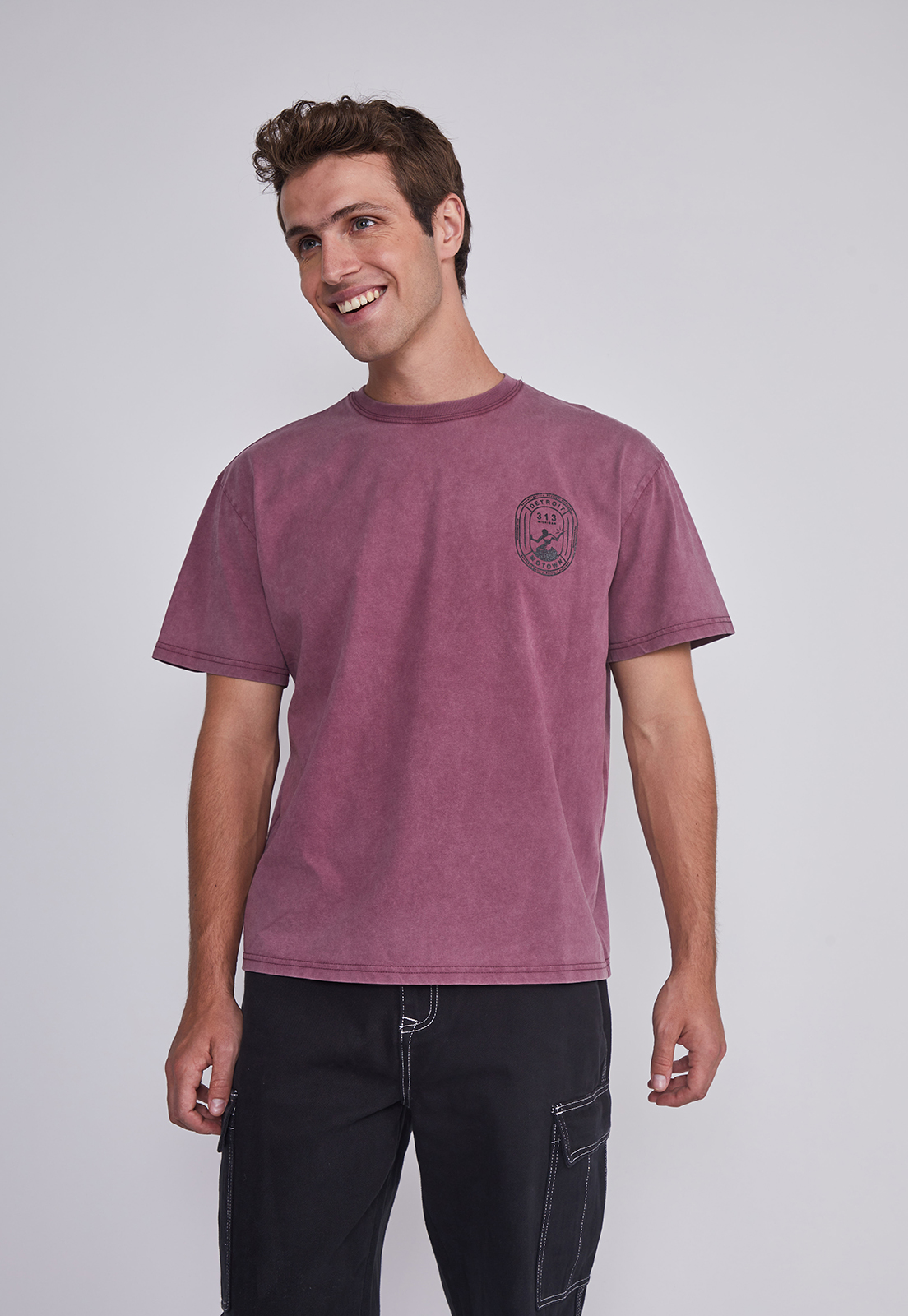 Polera Hombre Detroit Burdeo Sioux 1