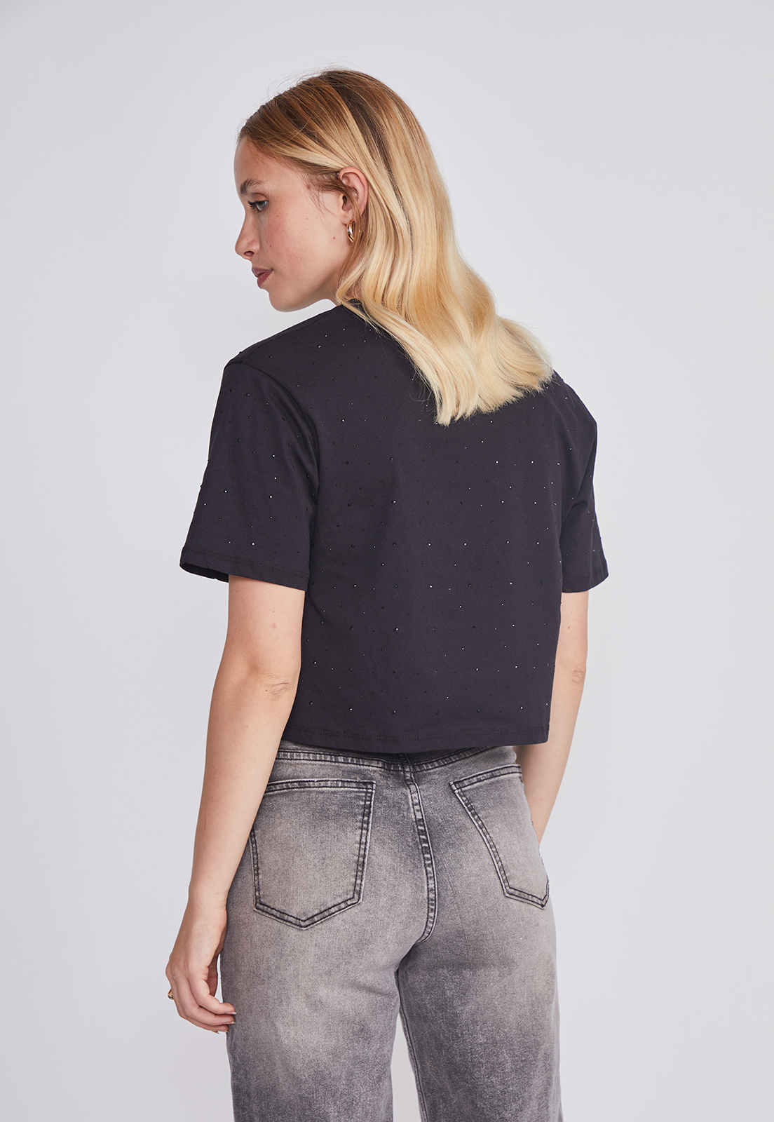 Polera Mujer Full Strass Negro Sioux 4