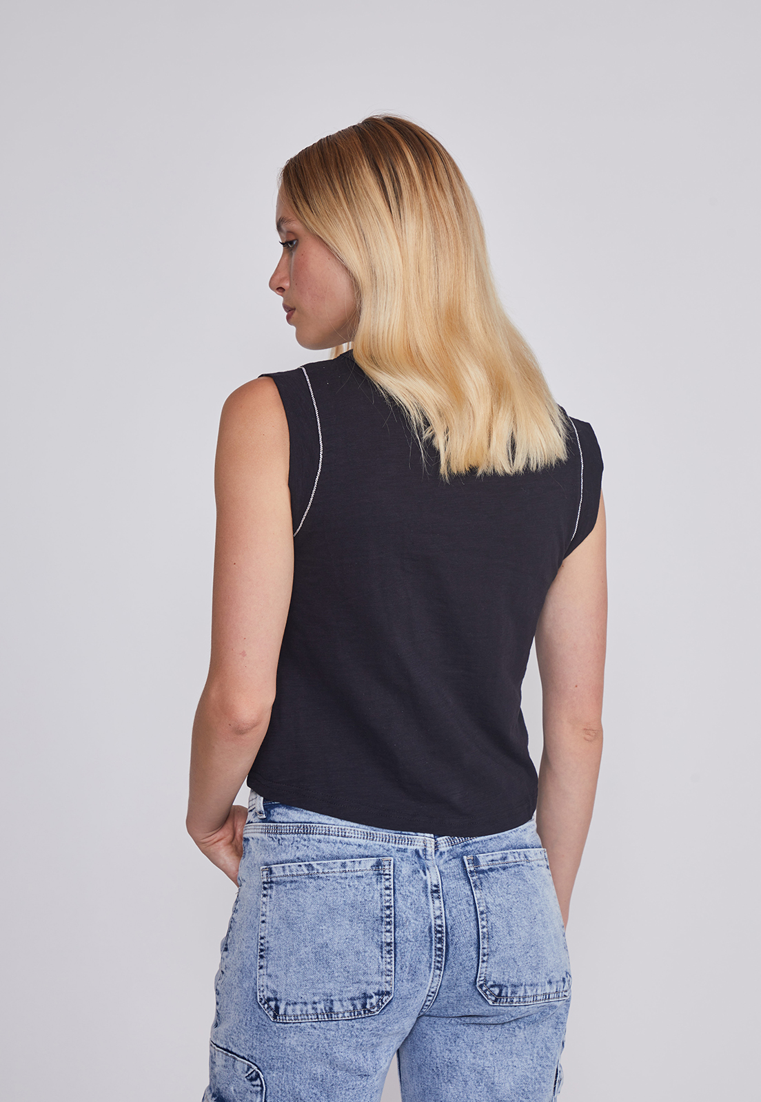 Polera Mujer Brillos Negro Sioux 3