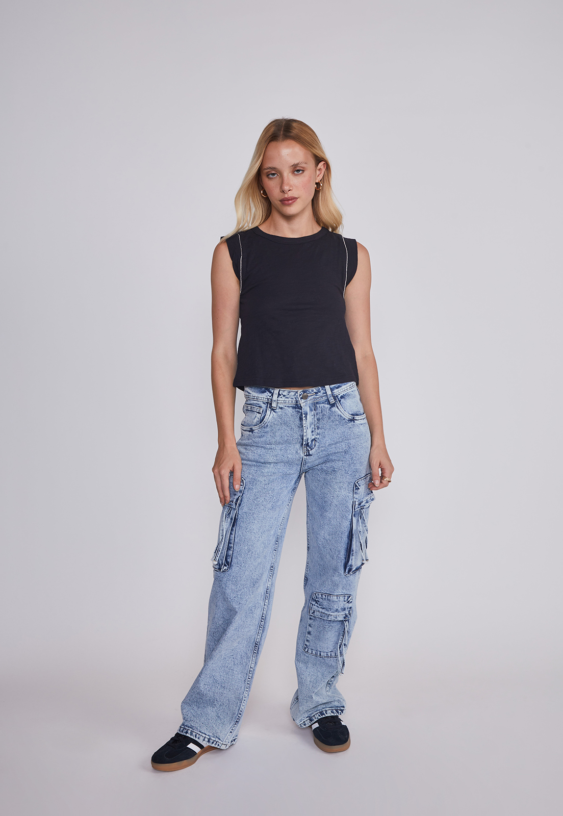 Polera Mujer Brillos Negro Sioux 4