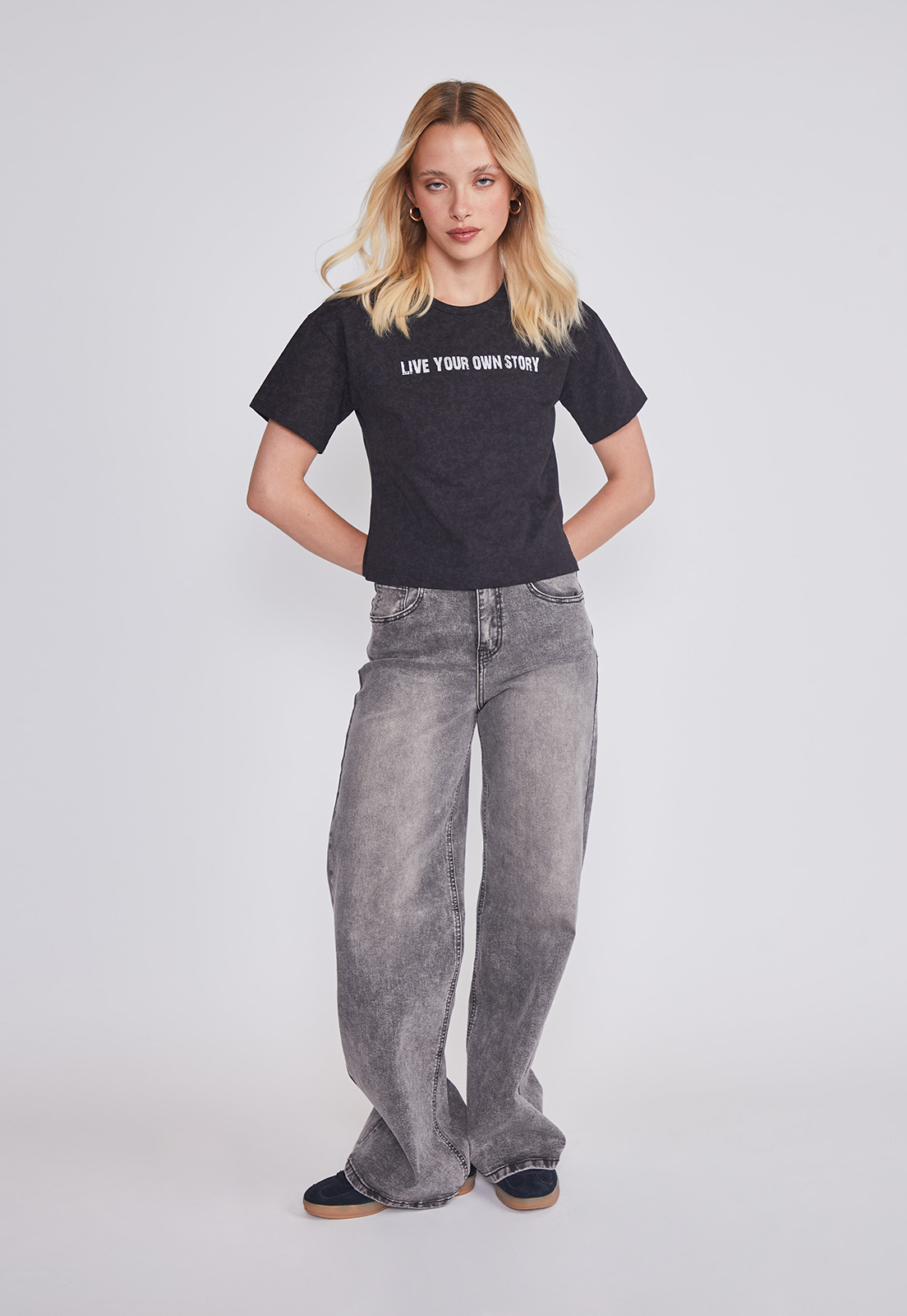 Polera Mujer Lavada Gris Sioux 5