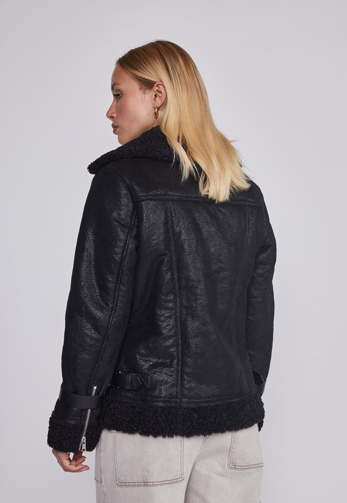 Chaqueta Mujer Aviadora Negro Sioux 4