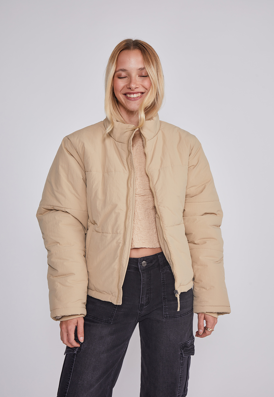 Parka Mujer Puffa Beige Sioux 1