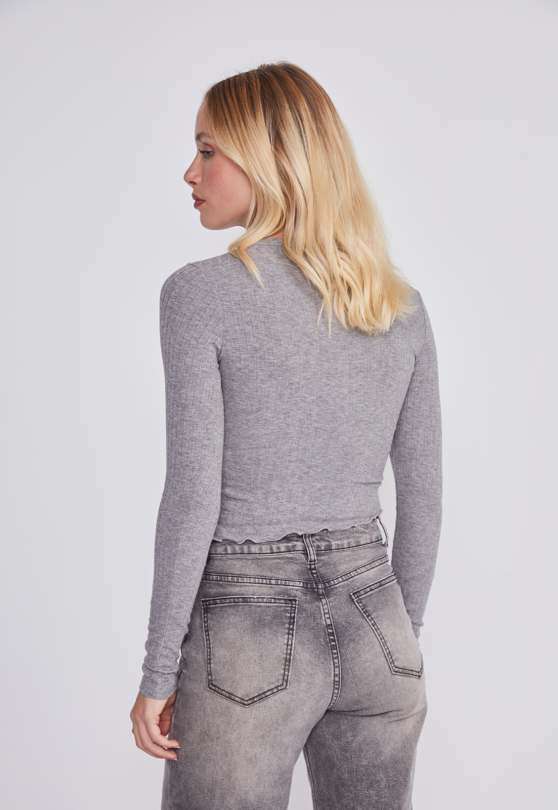 Polera Mujer Asimetrico Gris Sioux 4