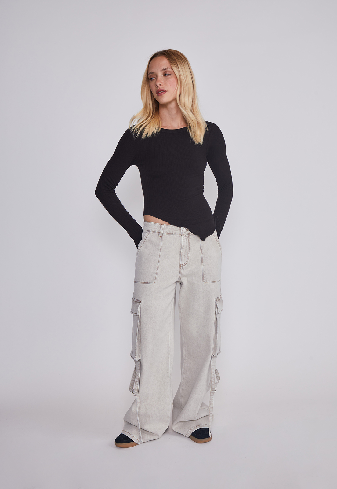 Polera Mujer Asimetrico Negro Sioux 5