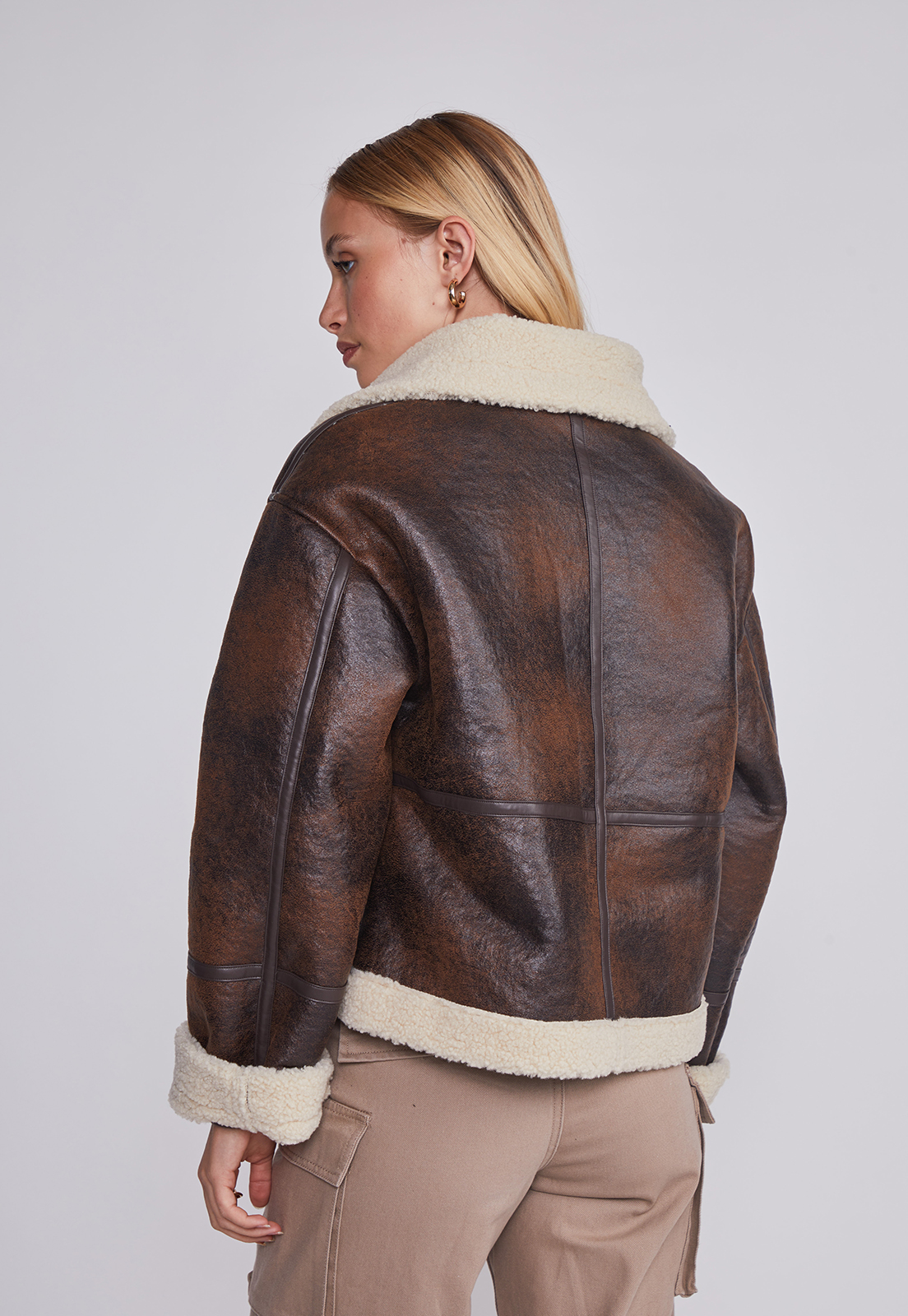 Chaqueta Mujer Aviadora Café Sioux 2