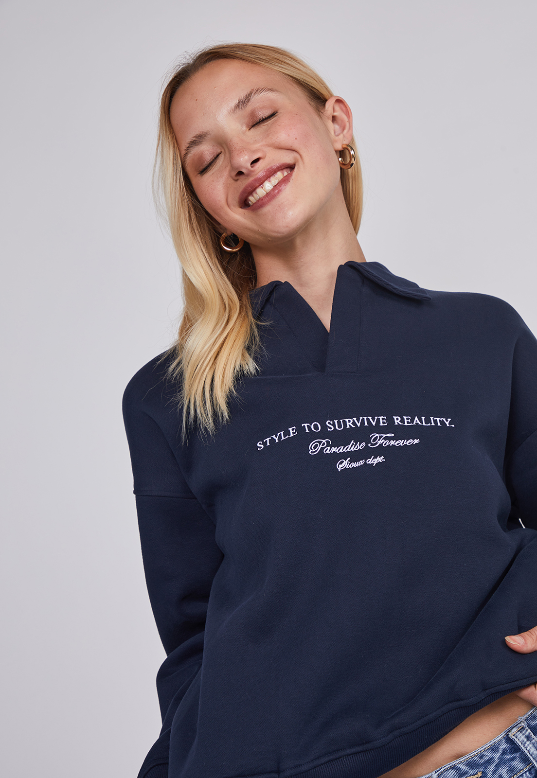 Polerón Mujer Contraste Azul Sioux 2