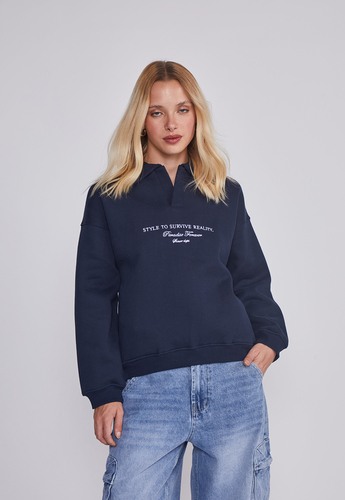 Polerón Mujer Contraste Azul Sioux 1