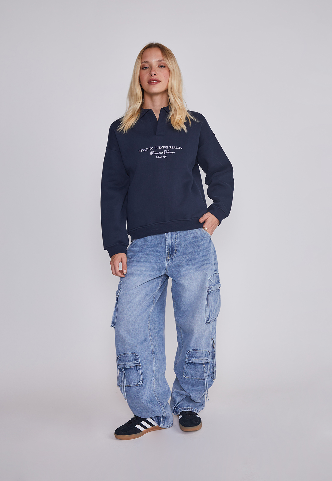 Polerón Mujer Contraste Azul Sioux 5