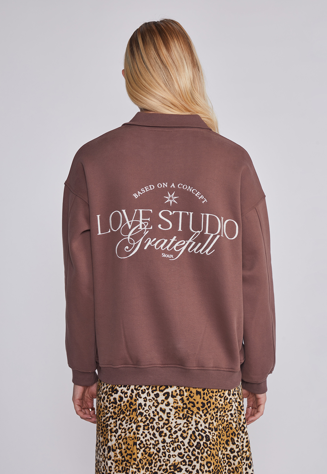 Polerón Mujer Contraste Café Sioux 3