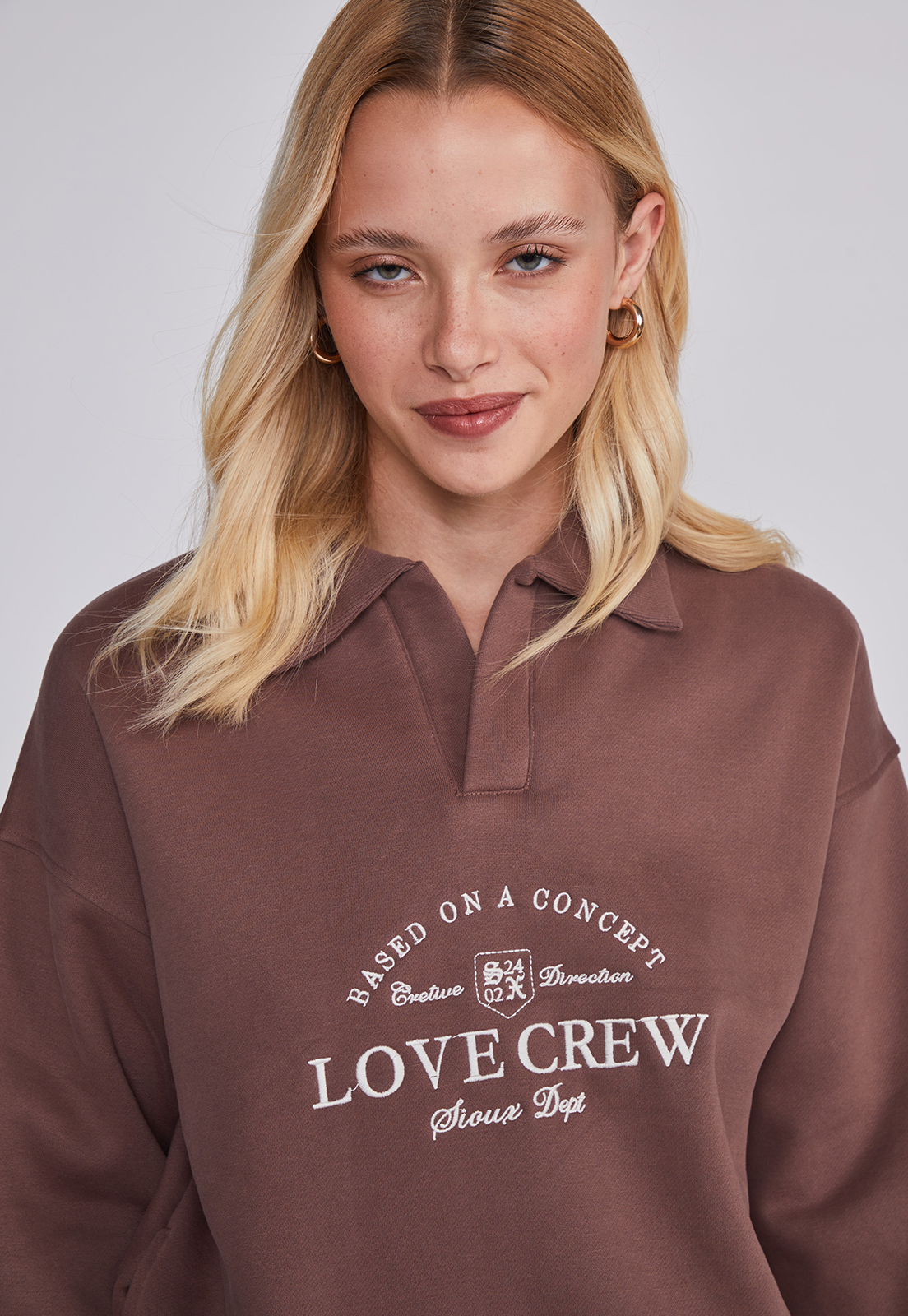 Polerón Mujer Contraste Café Sioux 2