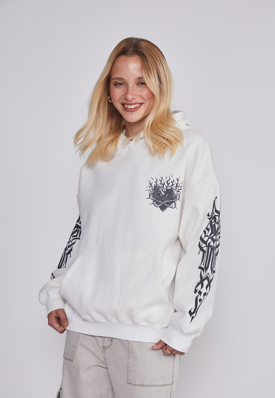 Polerón Mujer Heart Blanco Sioux 1