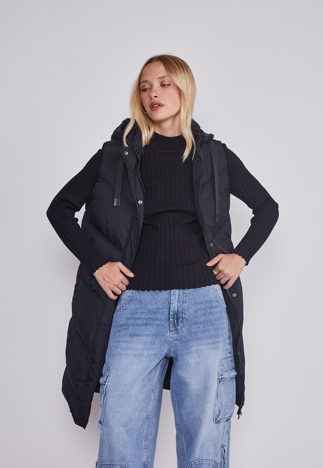 Parka Mujer Acolchada Negro Sioux 1