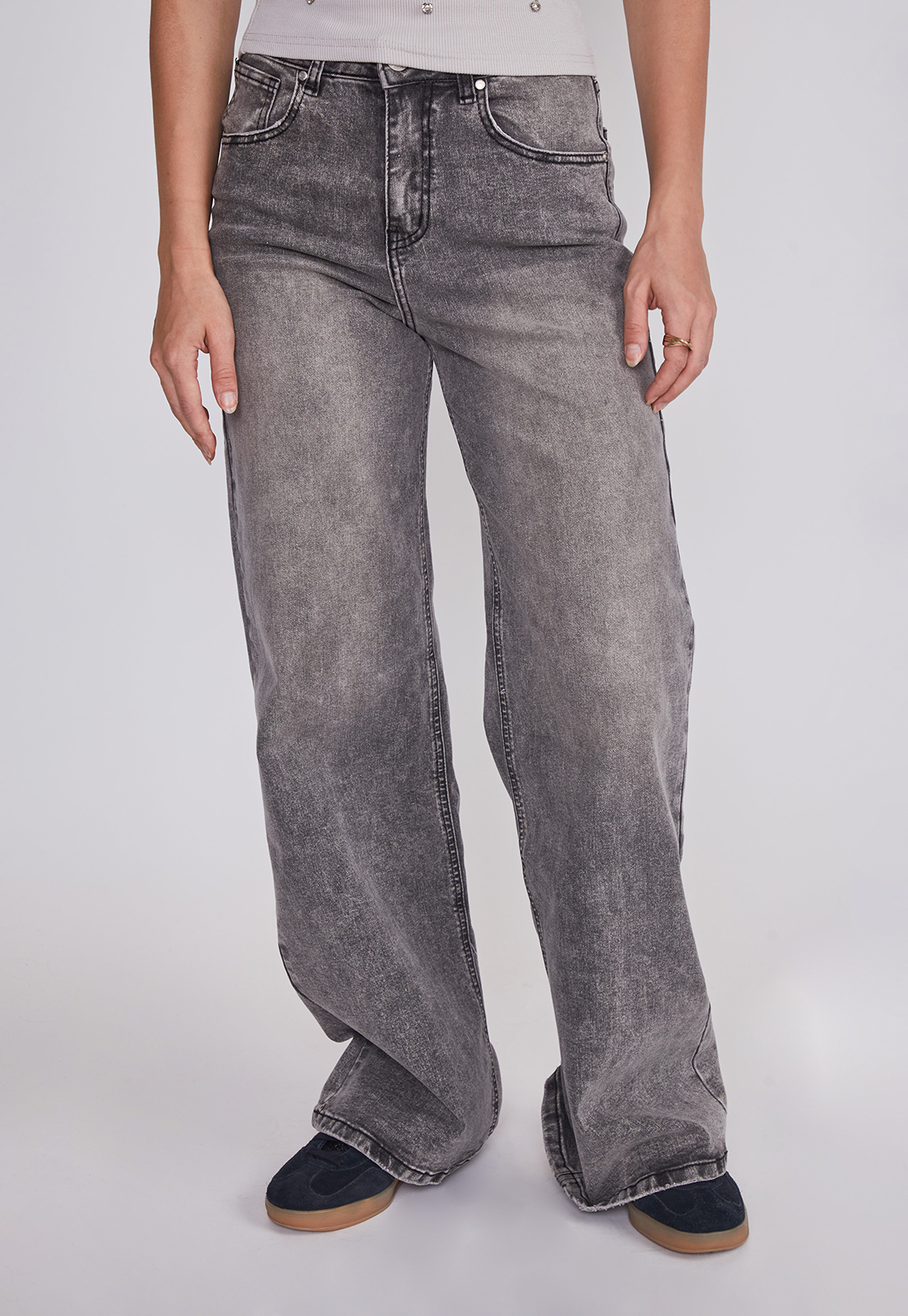 Guia De Tallas Zara Jeans Mujer Jeans Mujer Wide Leg Gris Sioux