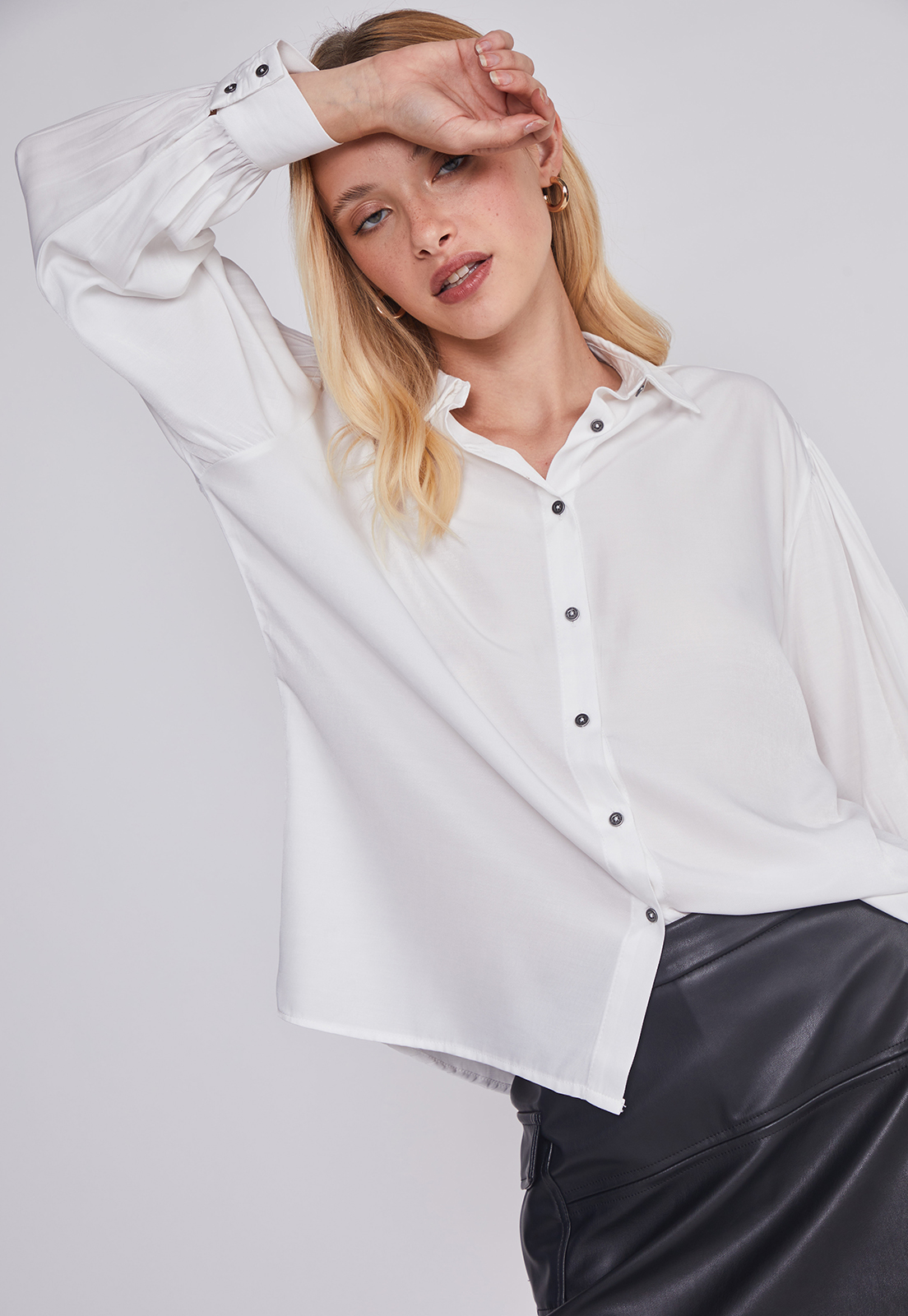 Blusa Mujer Botones Blanco Sioux 2