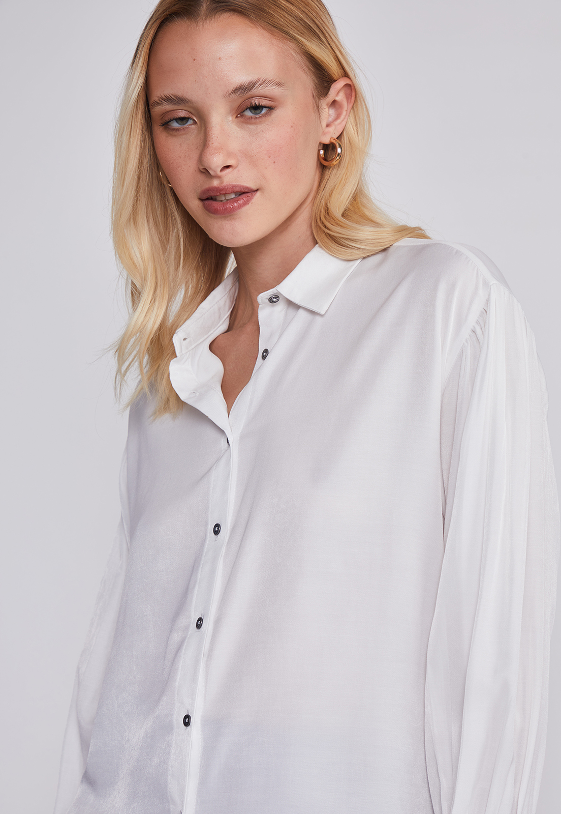 Blusa Mujer Botones Blanco Sioux 3