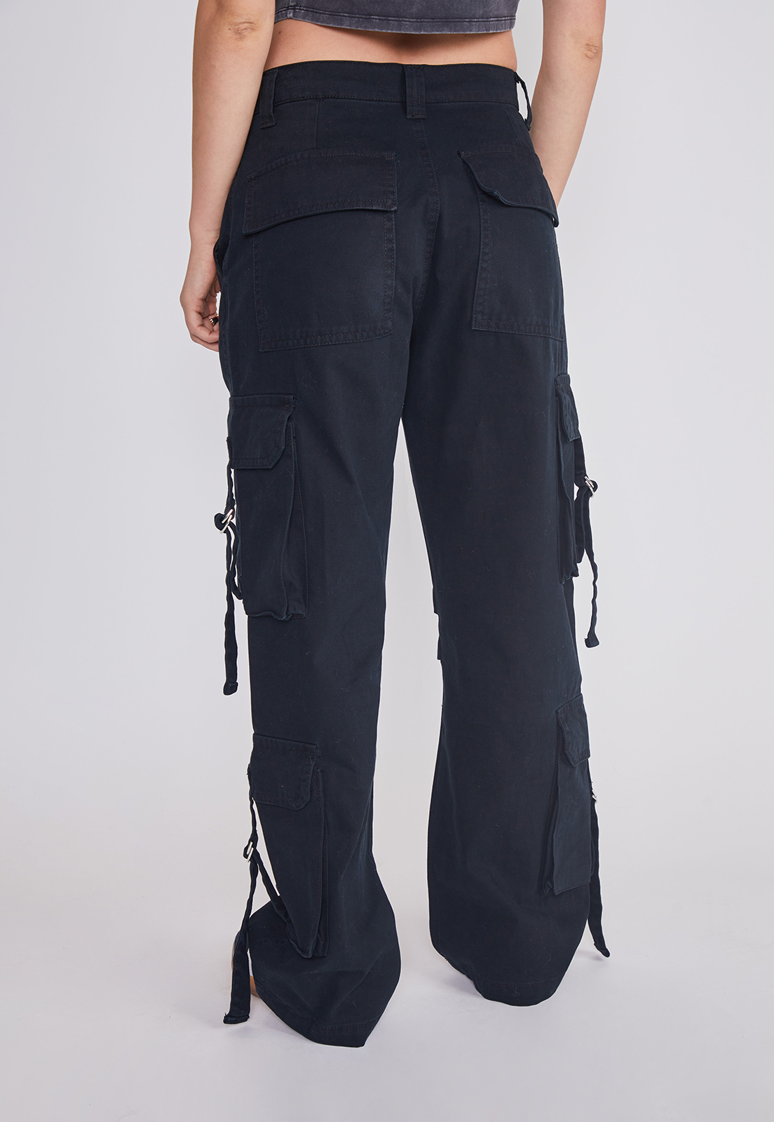 Pantalón Mujer Cargo Multibolsillos Negro Sioux 4