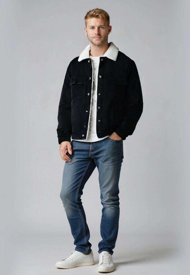 Chaqueta Hombre Vaquera Forrada Negro Sioux 2