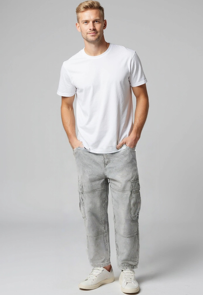 Jeans Hombre Cargo Fit Gris Sioux 2