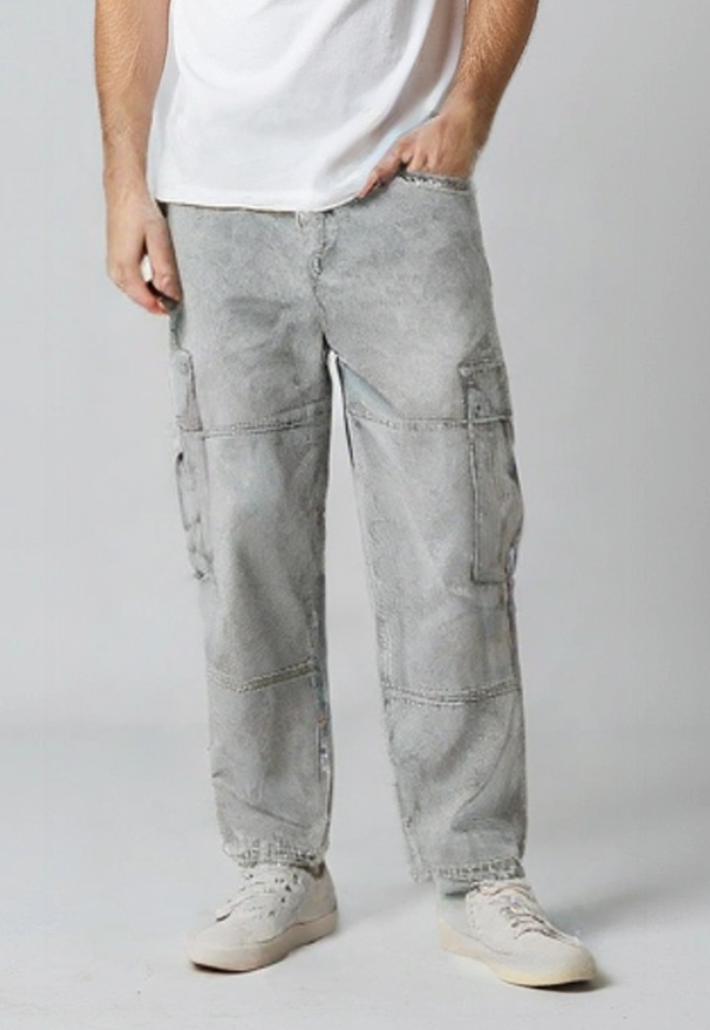 Jeans Hombre Cargo Fit Gris Sioux 1
