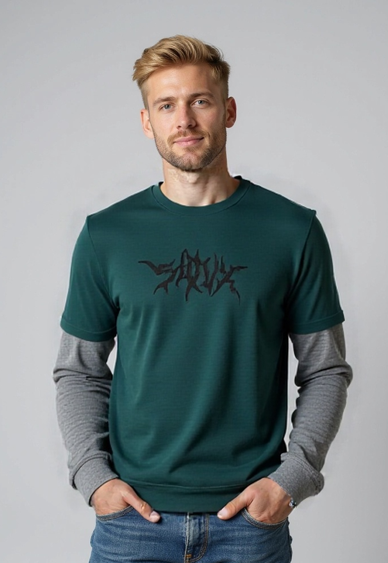 Polera Hombre Bordado Verde Sioux 1