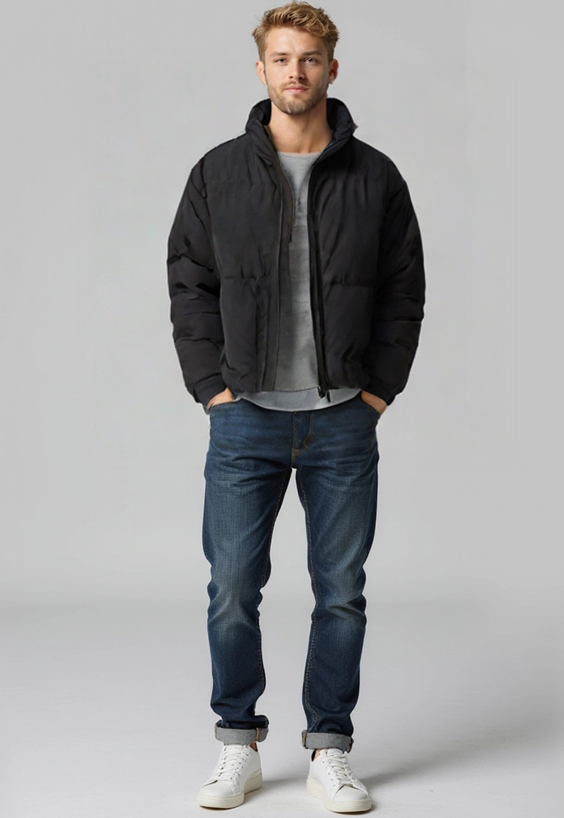 Parka Hombre Cropped Negro Sioux 2