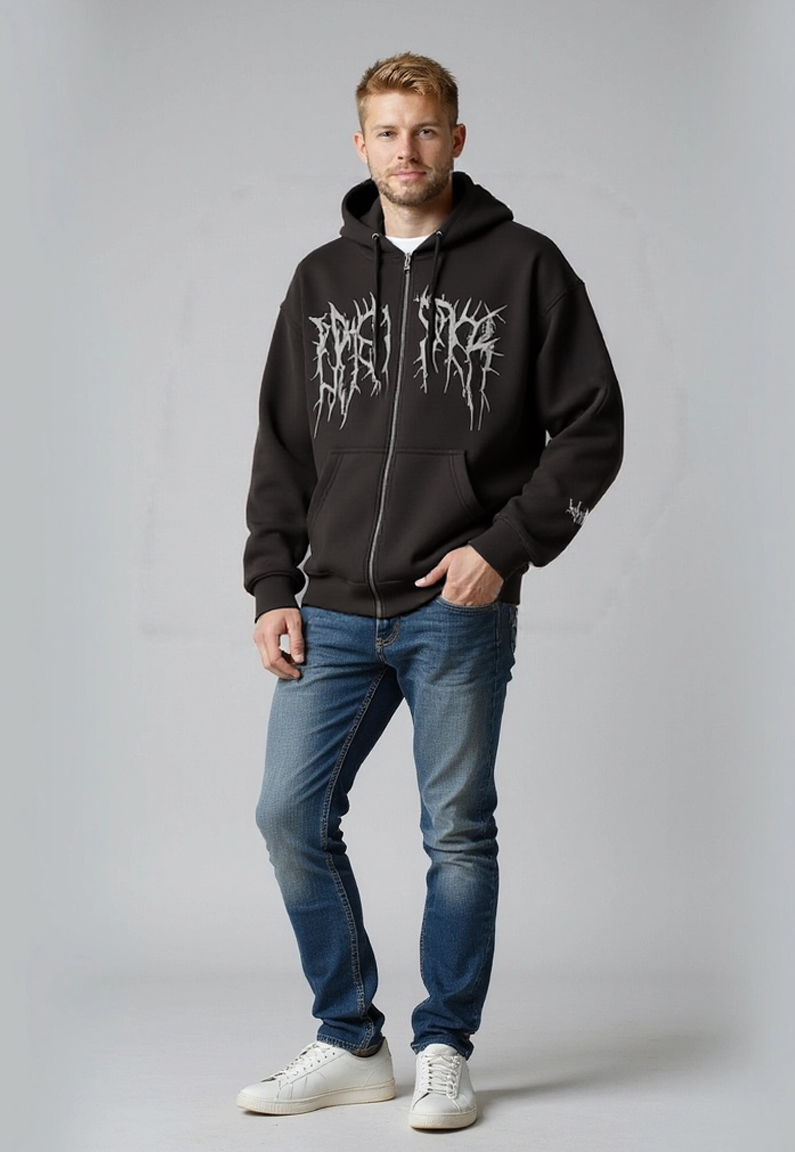 Polerón Hombre Death Bordado Gris Sioux 1