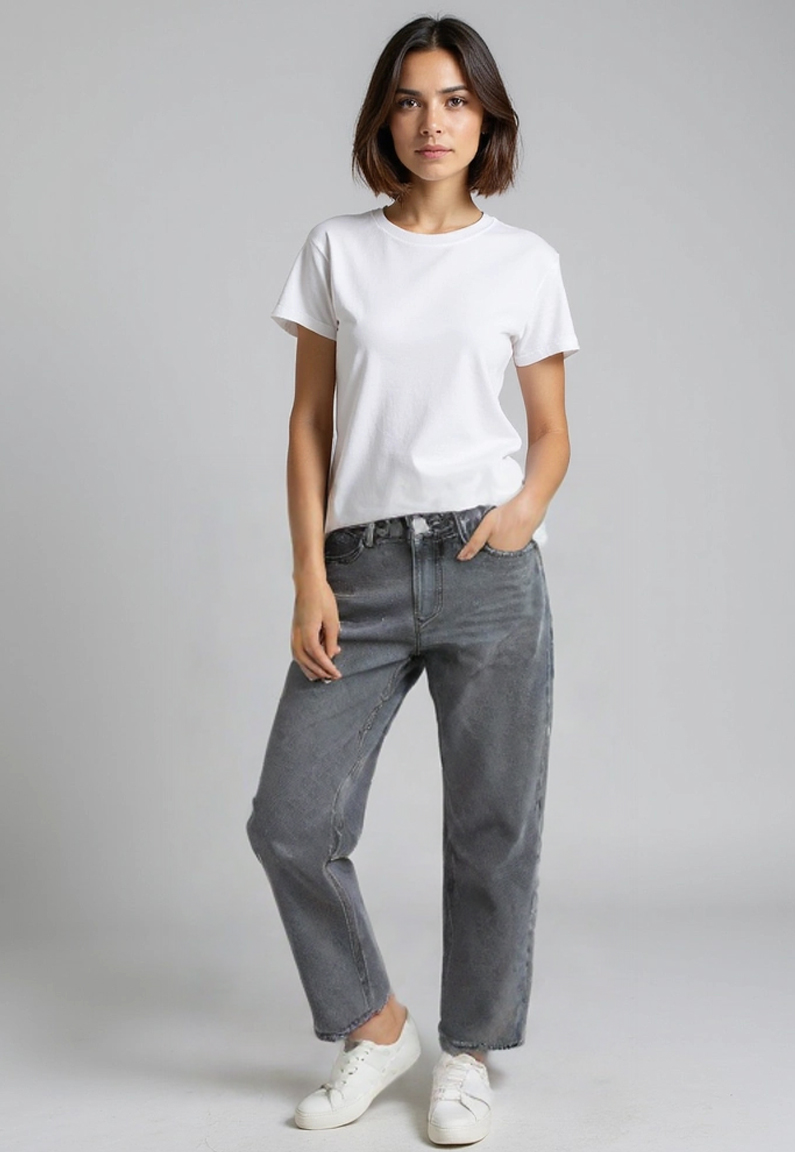 Jeans Mujer Straight Gris Sioux 4