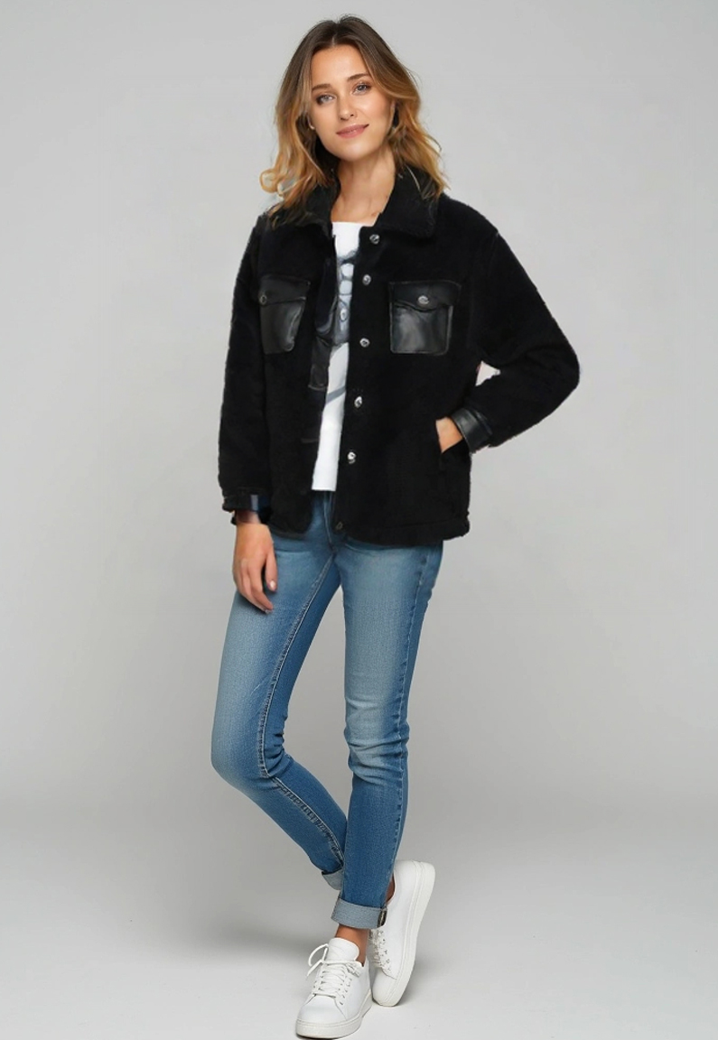 Chaqueta Mujer Sherpa Negro Sioux 2