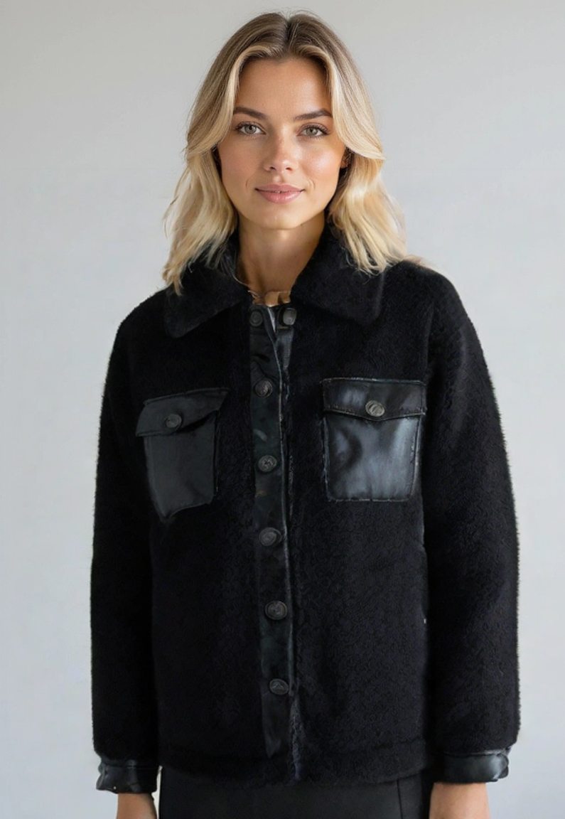 Chaqueta Mujer Sherpa Negro Sioux 1