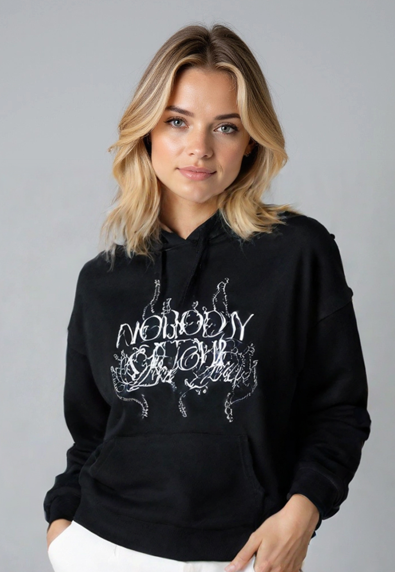 Polerón Mujer Oversize Negro Sioux 2