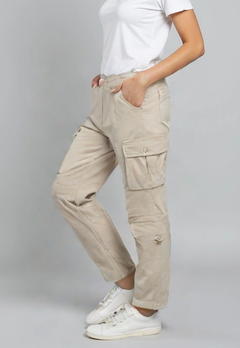 Pantalón Mujer Cargo Soft Beige Sioux 1