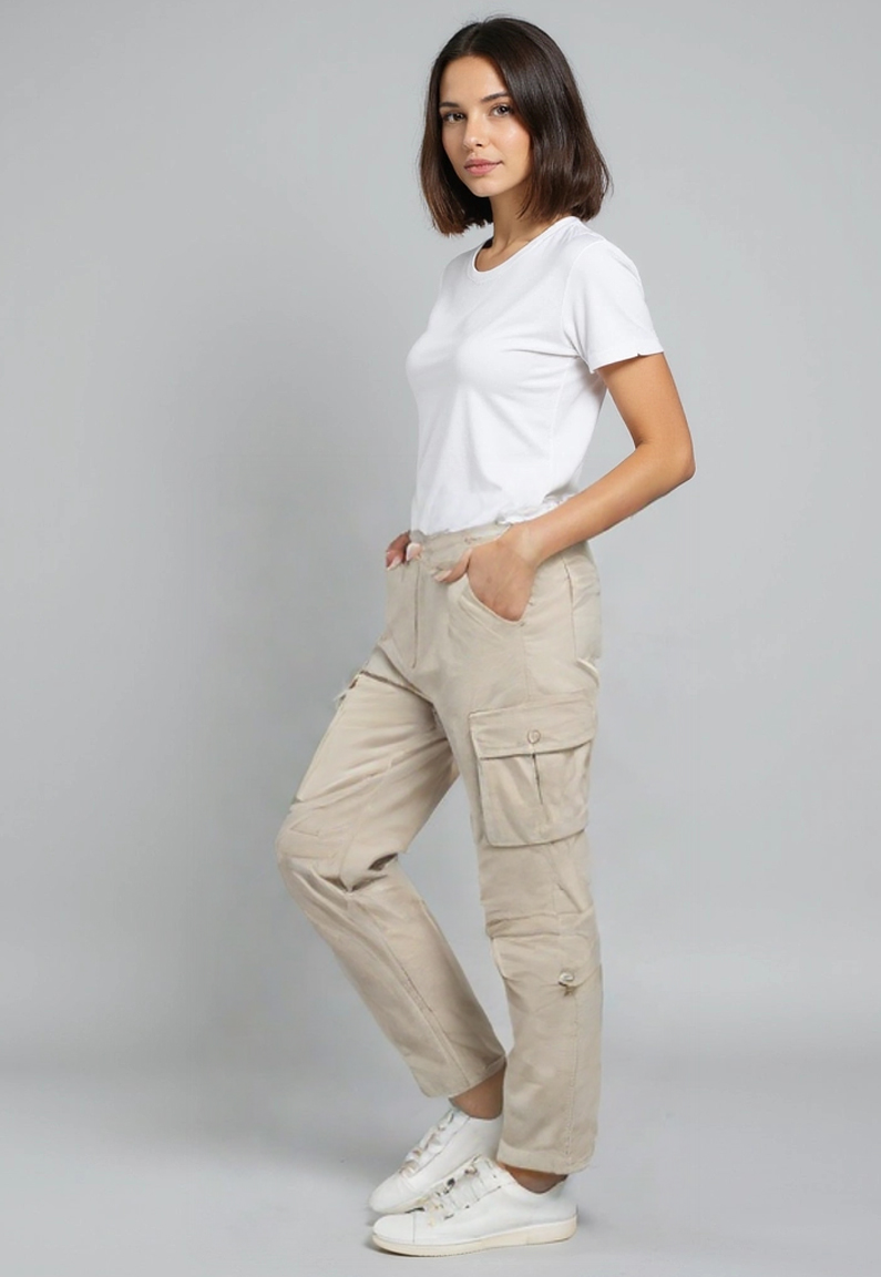 Pantalón Mujer Cargo Soft Beige Sioux 2