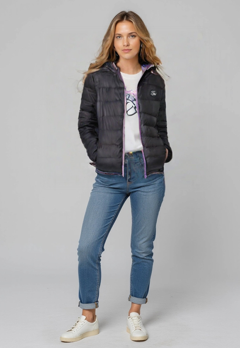 Parka Mujer Interior Color Negro Sioux 2