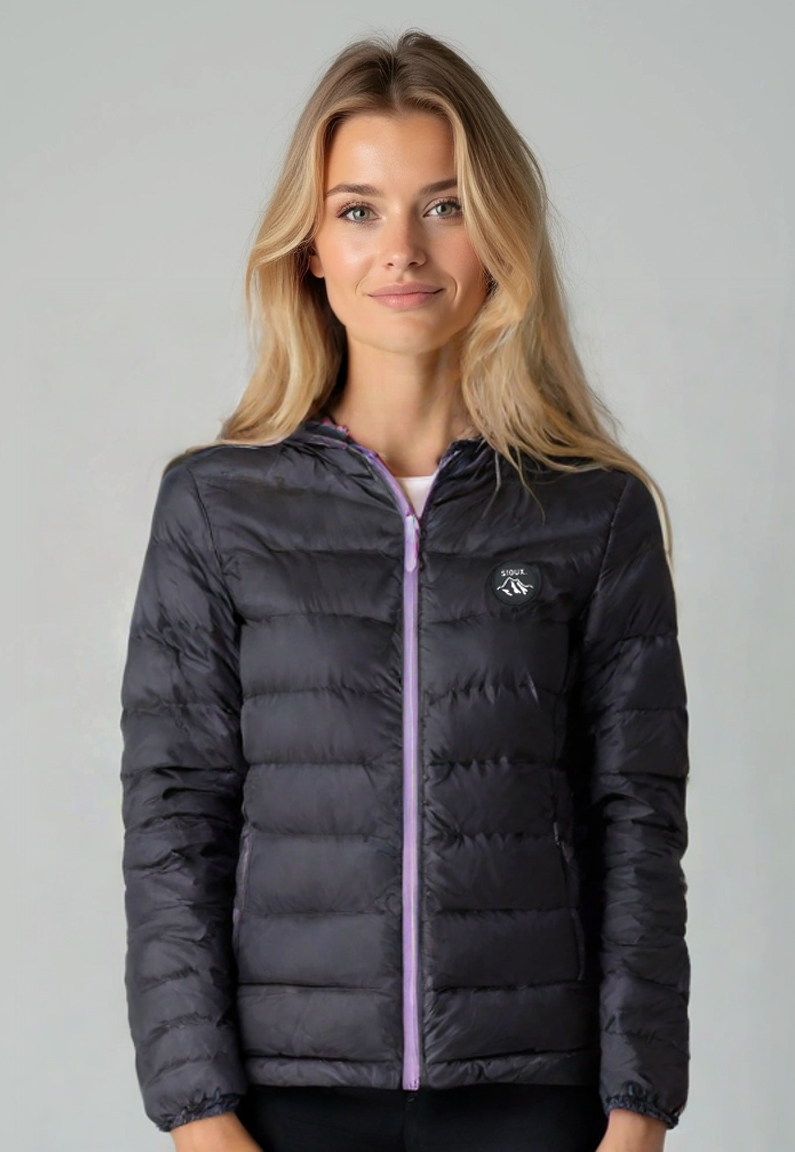 Parka Mujer Interior Color Negro Sioux 1