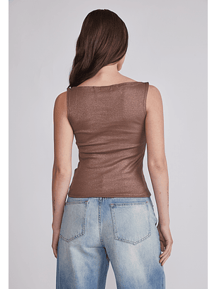 Peto Mujer Cuello Bote Beige Sioux