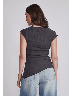 Polera Mujer Recogida Cintura Gris Sioux
