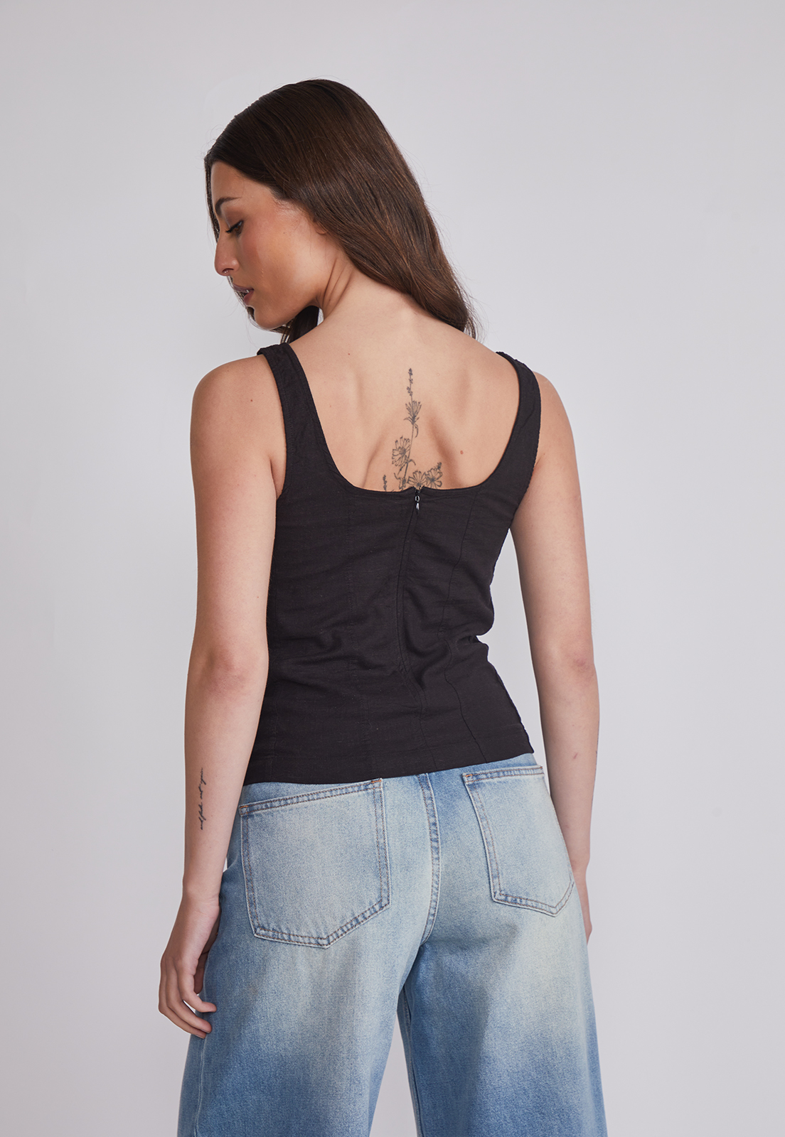 Blusa Mujer Estilo Corset Negro Sioux 3