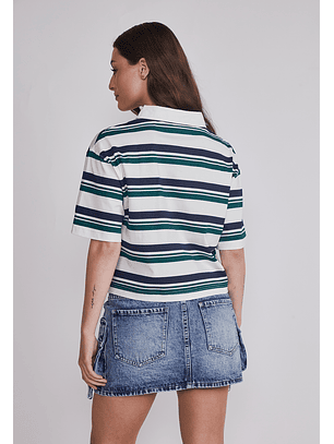 Polera Mujer Cuello Piqué Blanco Sioux