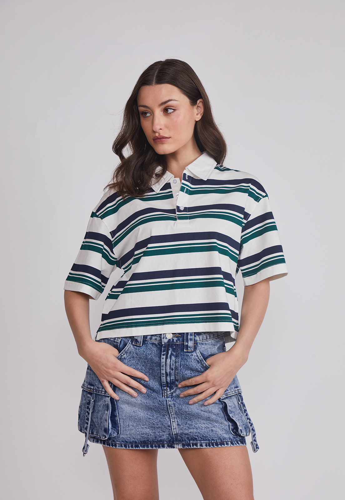 Polera Mujer Cuello Piqué Blanco Sioux 1