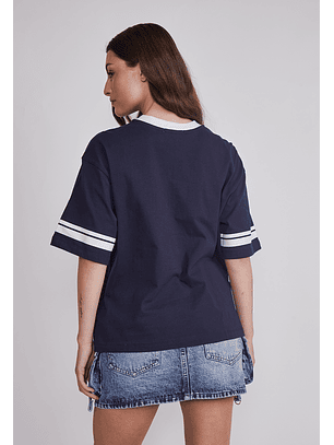 Polera Mujer Oversize Deportiva Azul Sioux