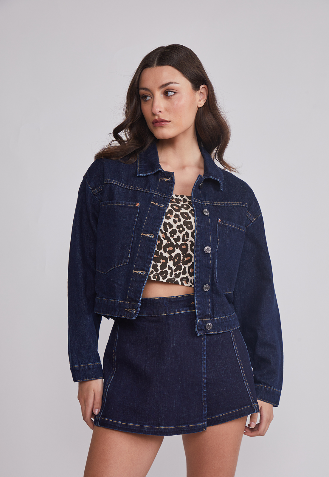 Chaqueta Mujer Denim Crop Azul Sioux 1