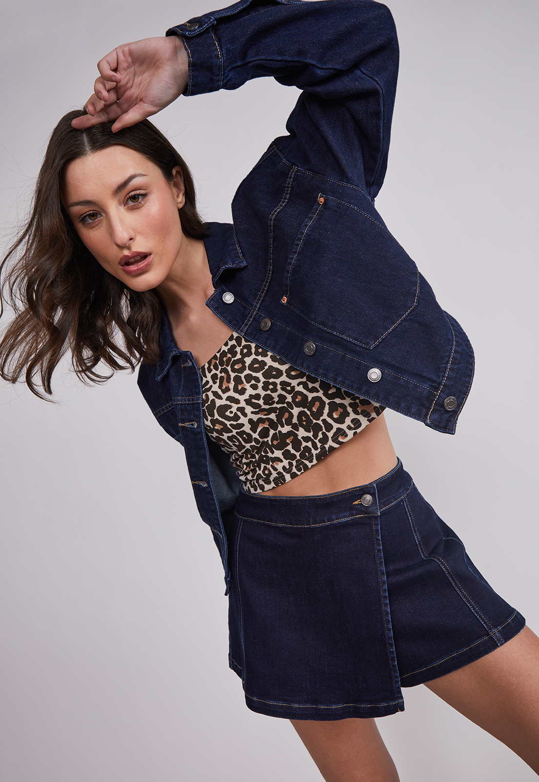 Chaqueta Mujer Denim Crop Azul Sioux 2