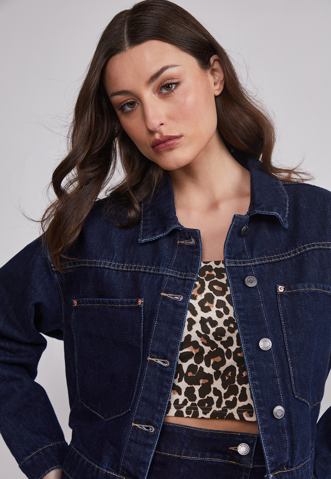 Chaqueta Mujer Denim Crop Azul Sioux 3