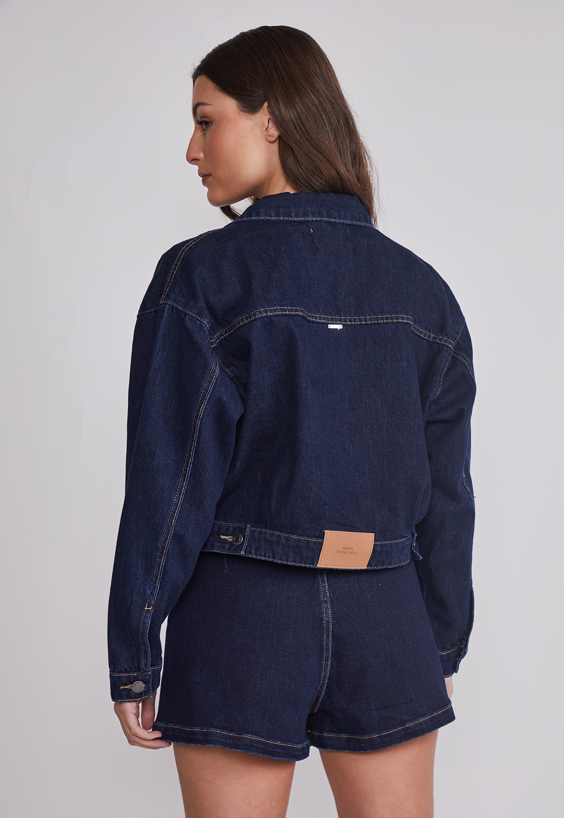 Chaqueta Mujer Denim Crop Azul Sioux 4