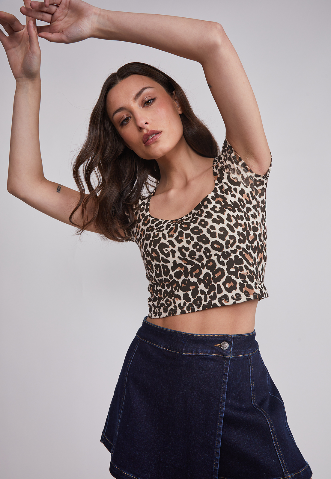 Polera Mujer Leopardo Beige Sioux 4