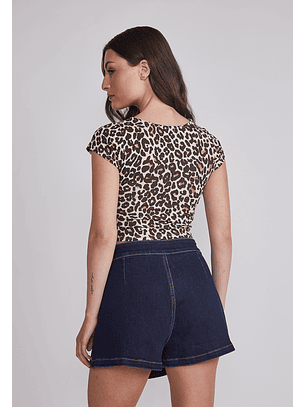 Polera Mujer Leopardo Beige Sioux