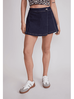 Falda Short Mujer Elasticada Azul Sioux