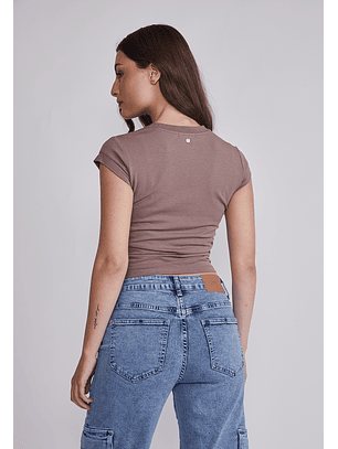 Polera Mujer Recogido Costados Café Sioux