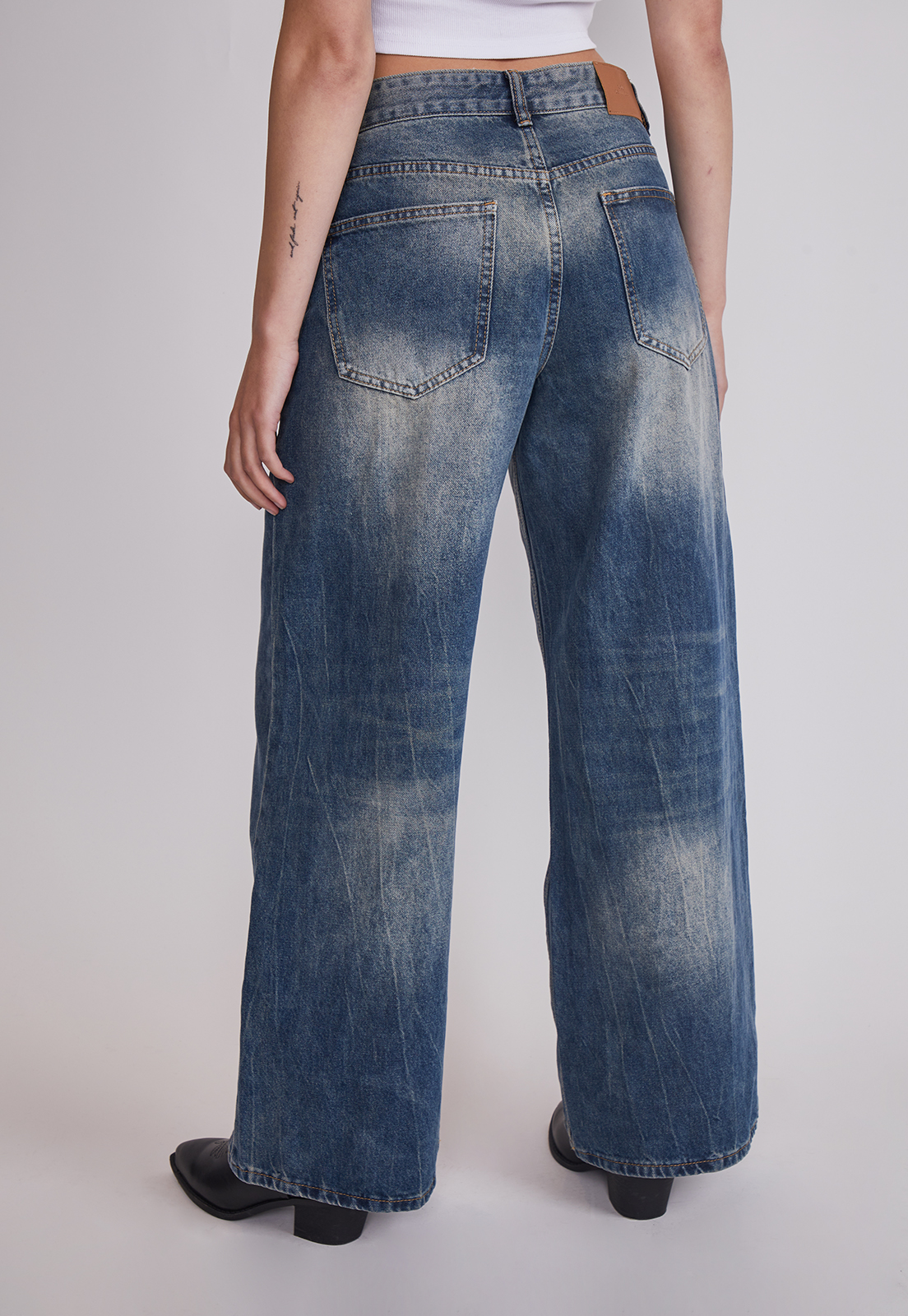 Jeans Mujer Extra Wide Leg Lavado Azul Sioux 4